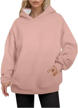 Womens Oversized Hoodies Y2K Sweatshirts Long Sleeve 2024 Casual Fashion Clothes Pullover Fall Outfits with Pocket