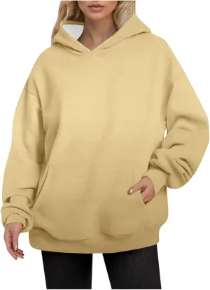 Womens Oversized Hoodies Y2K Sweatshirts Long Sleeve 2024 Casual Fashion Clothes Pullover Fall Outfits with Pocket