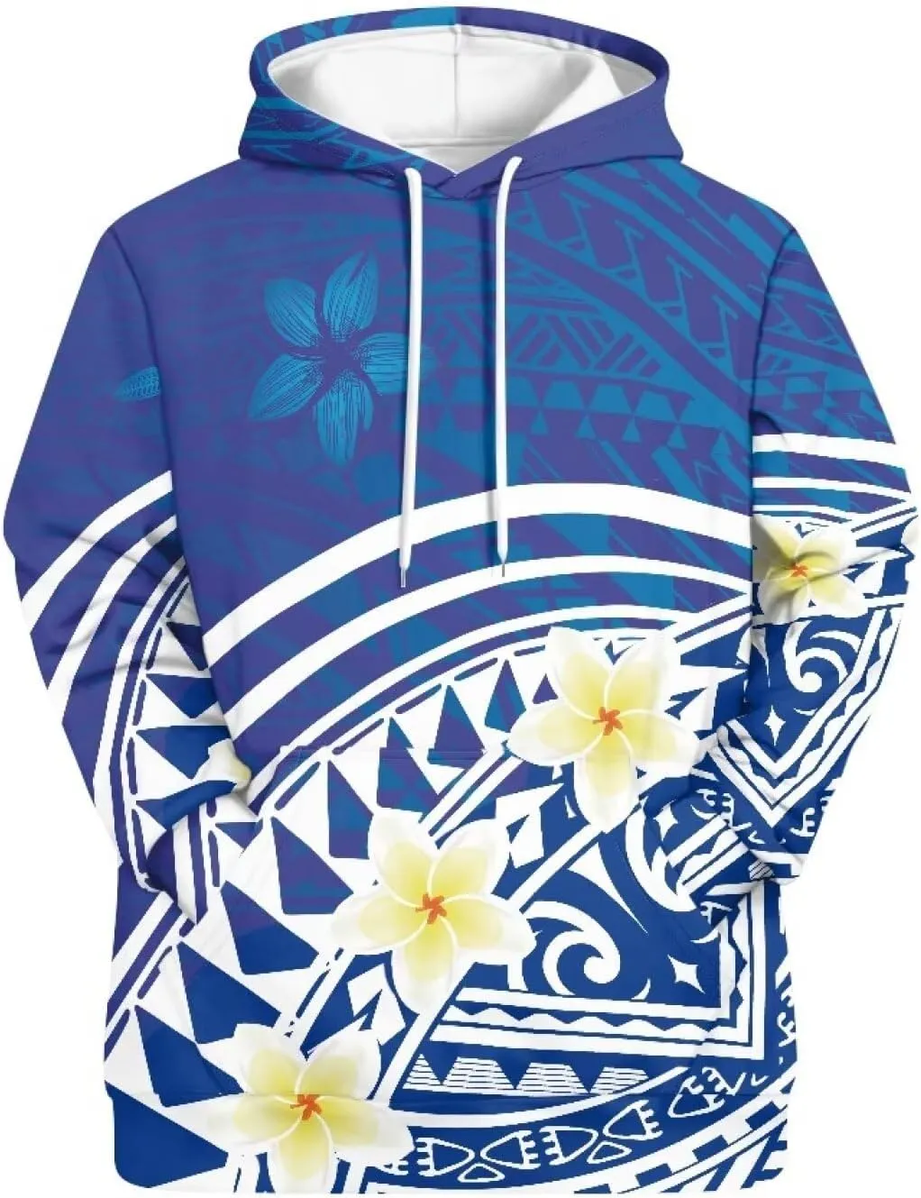 Womens Polynesian Tribal Tattoo Print Hoodies Drawstring Puletasi Tatau Ptaha Pullover Sweatshirt with Pocket