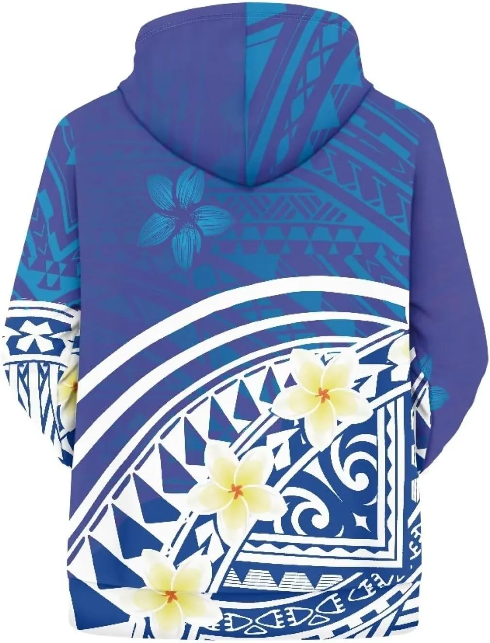 Womens Polynesian Tribal Tattoo Print Hoodies Drawstring Puletasi Tatau Ptaha Pullover Sweatshirt with Pocket
