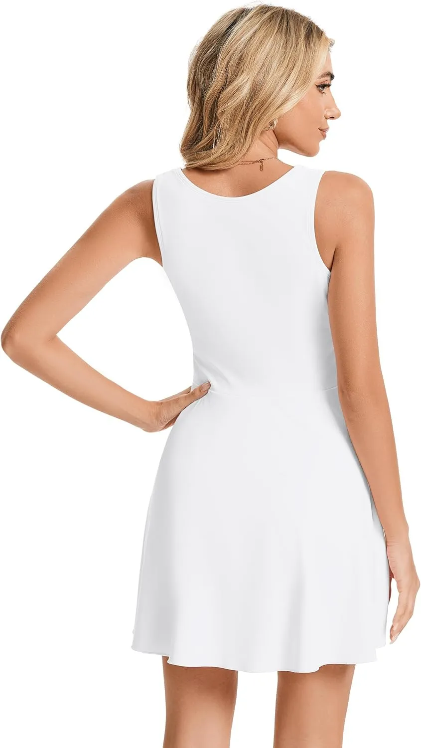 Women's Square Neck Sleeveless Bodycon Ruched Waist Mini Dress Going Out Short Party Club Dresses