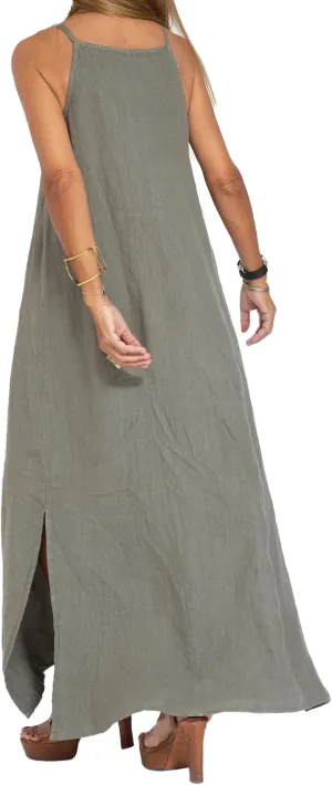 Women's Summer Dress Spaghetti Strap Loose Sleeveless Beach Sundress Split Flowy Maxi Long Dress