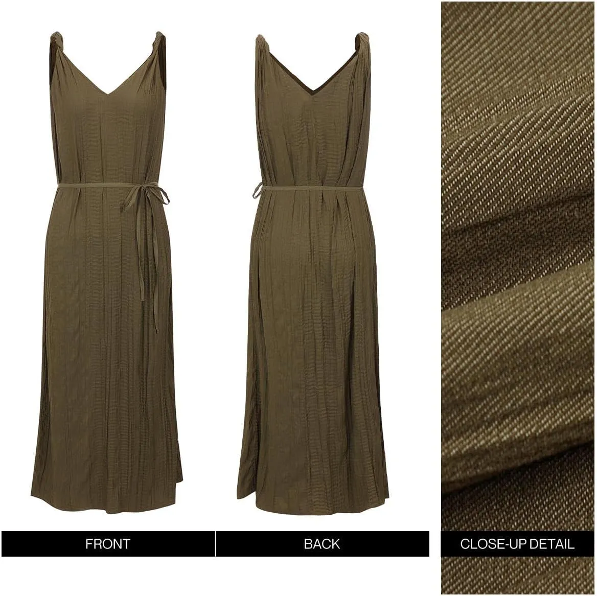 Womens Summer Sleeveless Dresses 2025 V Neck Long Maxi Dress Casual Spaghetti Beach Sun Dress
