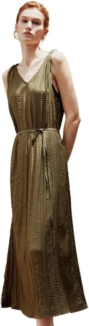 Womens Summer Sleeveless Dresses 2025 V Neck Long Maxi Dress Casual Spaghetti Beach Sun Dress