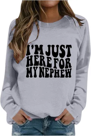 Women's Trendy Pullover Hoodie Letter Print Round Neck Top For Fall & Winter Oversize Hoodies Sweatshirt Women