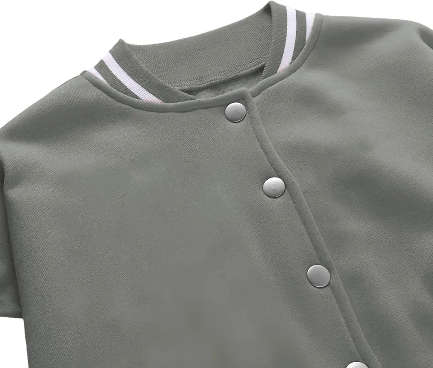 Xaspee Women's Casual Baseball Jacket Faux Leather Colorblock Button Crop Bomber Jacket