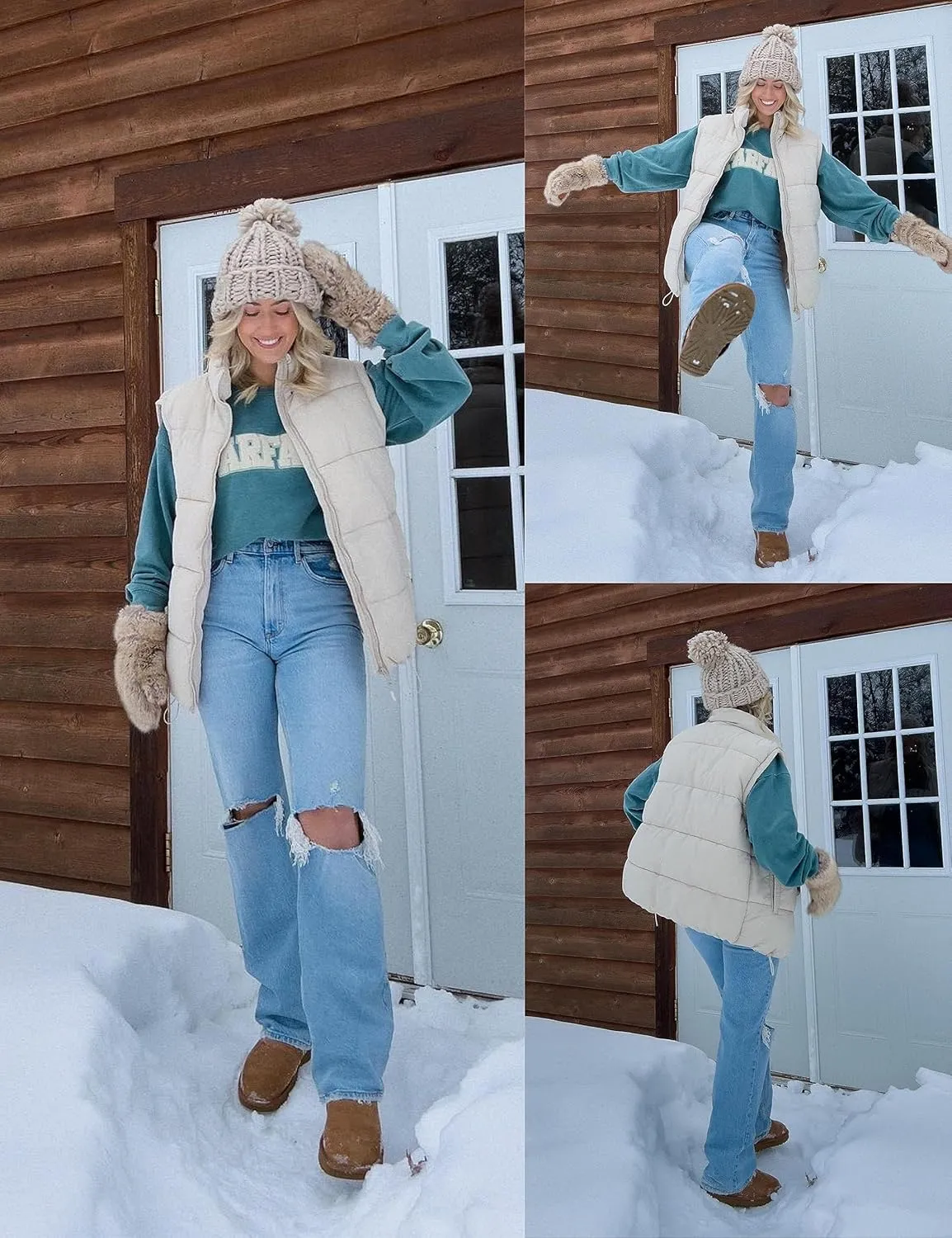 Xiaoxuemeng Womens Puffer Vest Collared Sleeveless Zip Up Padded Gilet Jacket Outwear
