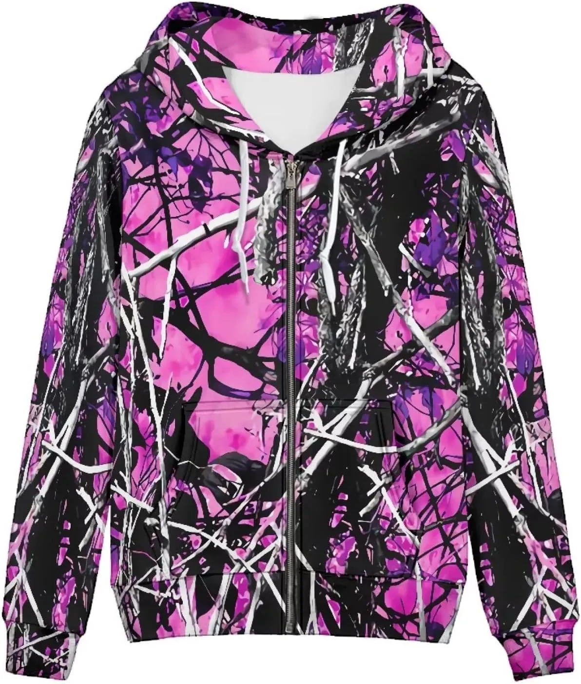 Xoenoiee Novelty Print Hoodie with Pocket for Women Long Sleeve Fall Oversized Sweatshirts Casual Hooded Jacket