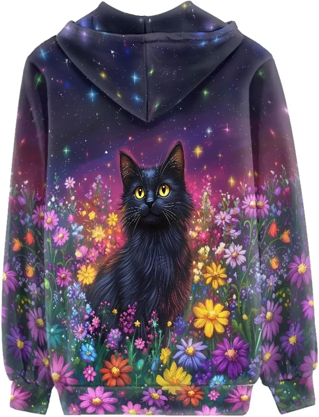 Xoenoiee Novelty Print Hoodie with Pocket for Women Long Sleeve Fall Oversized Sweatshirts Casual Hooded Jacket