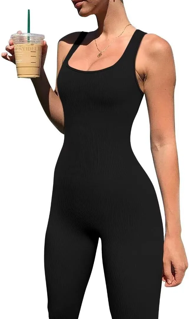 Xuan2Xuan3 Women Spaghetti Strap Bodycon Tank One Piece Jumpsuits Rompers Catsuit Unitard Bodysuit
