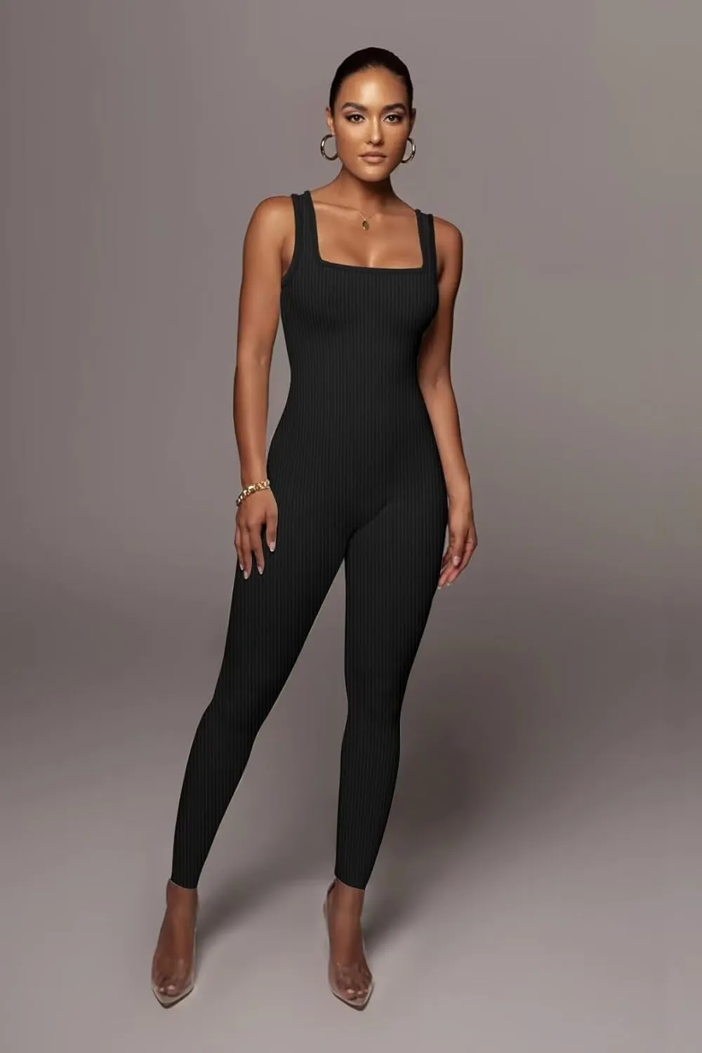 Xuan2Xuan3 Women Spaghetti Strap Bodycon Tank One Piece Jumpsuits Rompers Catsuit Unitard Bodysuit