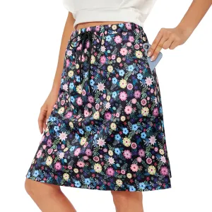 Zando Tennis Skirts for Women with Pockets Athletic Knee Length Golf Casual Skorts Shorts Sports Drawstring Waist Skirt